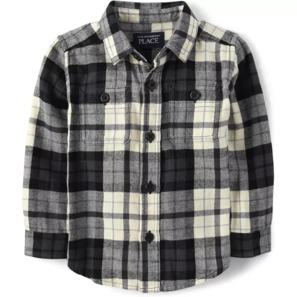 The Children's Place Baby Boys' and Toddler Long Sleeve Plaid Flannel Button Up Shirt