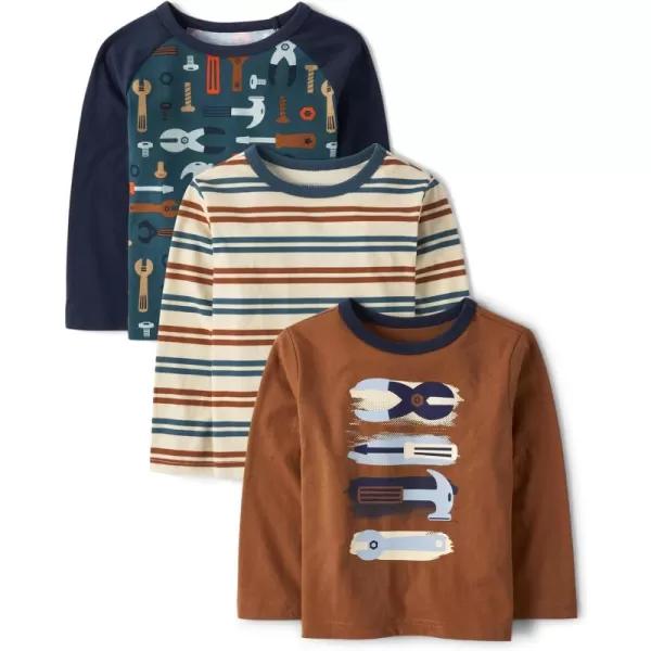 The Children's Place Baby Boys' and Toddler Long Sleeve Shirts 3-Pack