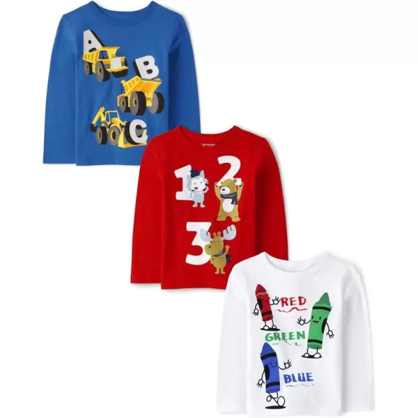 The Children's Place Baby Toddler Boys 3-Pack Long Sleeve Graphic T-Shirt