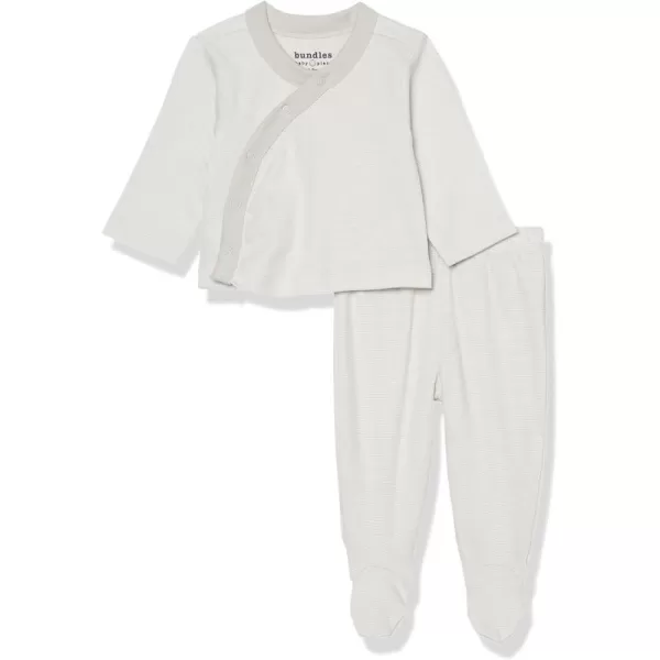 The Children's Place Unisex Baby Newborn Take Me Home Set, 100% Cotton, Long Sleeve, Side Snap Kimono Top and Pants 2-Pack
