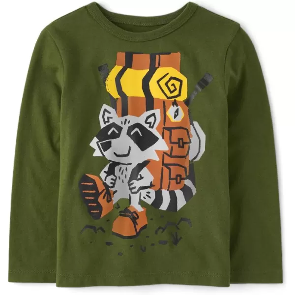 The Children's Place baby boys Camp Racoon Long Sleeve Graphic T Shirt