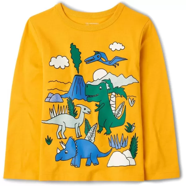 The Children's Place baby boys Dino Group Graphic Long Sleeve T Shirt