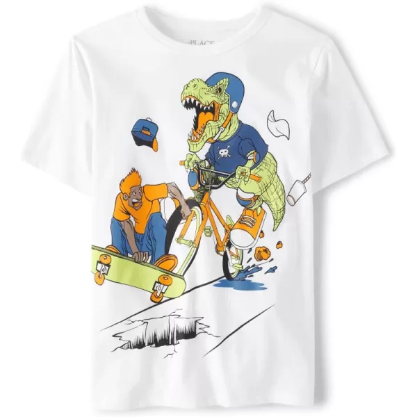The Children's Place baby boys Geometric Dino Short Sleeve Graphic T shirt