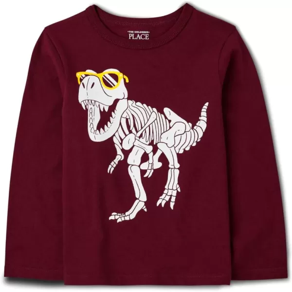 The Children's Place baby boys Glasses Dino Graphic Long Sleeve T Shirt