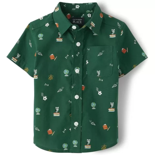 The Children's Place baby boys Poplin Short Sleeve Button Down Shirt