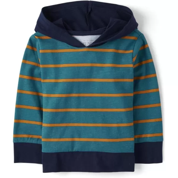 The Children's Place baby boys Striped Hooded Long Sleeve Top