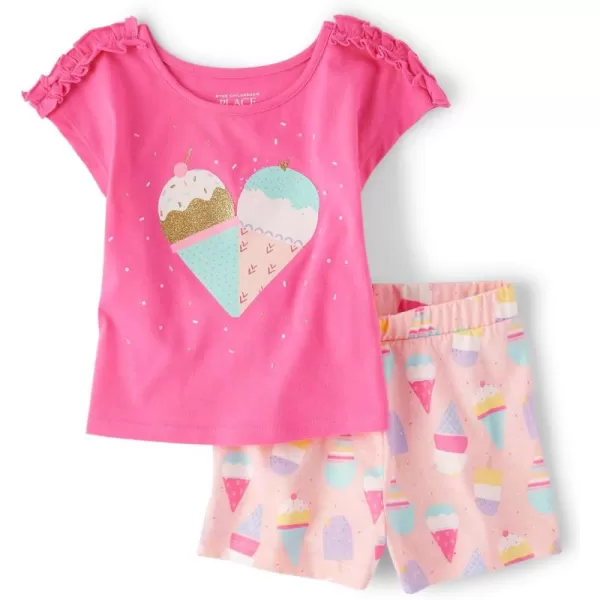 The Children's Place baby-girls And Toddler Short Sleeve Top and Shorts 2-piece Set