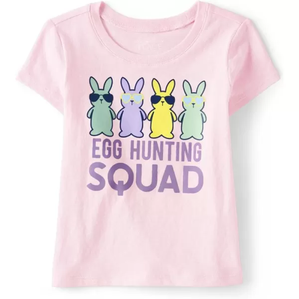 The Children's Place baby girls Egg Hunting Squad Graphic Short Sleeve Tee