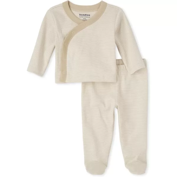 The Children's Place unisex-baby Newborn Take Me Home Set, 100% Cotton, Long Sleeve, Side Snap Kimono Top and Pants 2-pack