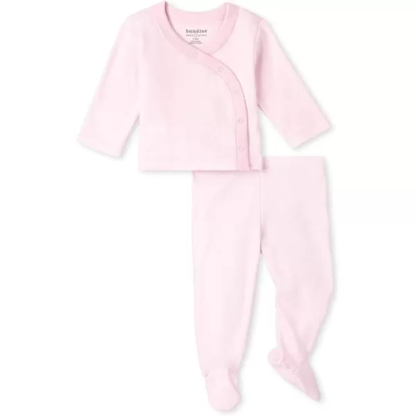 The Children's Place unisex-baby Newborn Take Me Home Set, 100% Cotton, Long Sleeve, Side Snap Kimono Top and Pants 2-pack