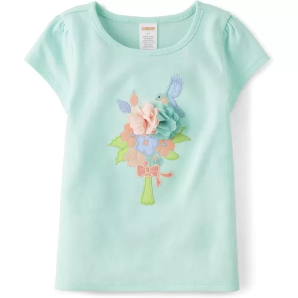 Gymboree Girls' and Toddler Embroidered Graphic Short Sleeve T-Shirts