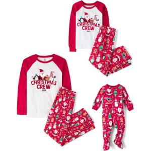 imageThe Childrens Place Baby Family Matching Holiday Pajama Sets FleeceRed Xmas Crew 24