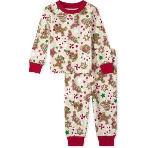imageThe Childrens Place Baby and Kids Sibling Matching Holiday Pajama Sets CottonGingerbread Cookie
