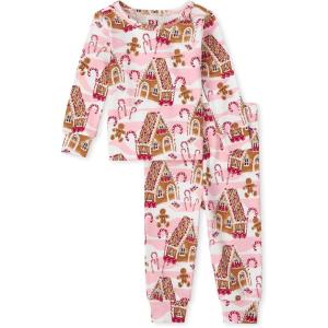 imageThe Childrens Place Baby and Kids Sibling Matching Holiday Pajama Sets CottonGingerbread House