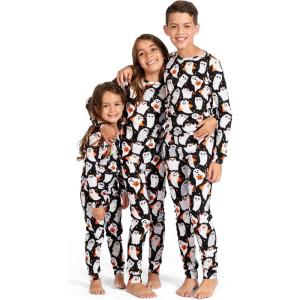 imageThe Childrens Place Baby and Kids Sibling Matching Holiday Pajama Sets CottonHalloween Ghosts Allover