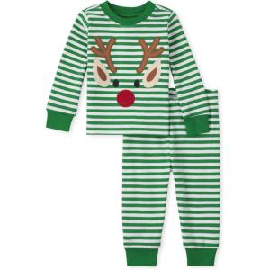 imageThe Childrens Place Baby and Kids Sibling Matching Holiday Pajama Sets CottonRudolph Christmas Stripe