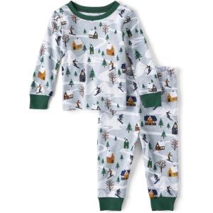 imageThe Childrens Place Family Matching Christmas and Holiday Pajama Sets CottonBlue Ski