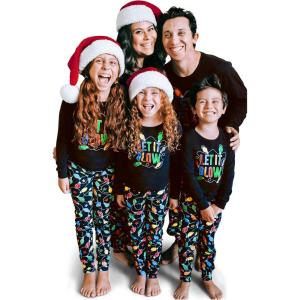 imageThe Childrens Place Family Matching Christmas and Holiday Pajama Sets CottonLet It Glow
