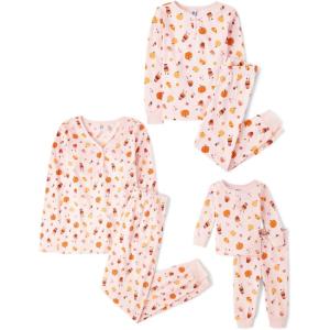 imageThe Childrens Place Family Matching Christmas and Holiday Pajama Sets CottonPumpkinCandy Halloween