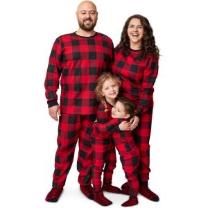 imageThe Childrens Place Family Matching Christmas and Holiday Pajama Sets CottonRedBlack Check