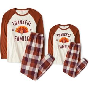 imageThe Childrens Place Family Matching Christmas and Holiday Pajama Sets CottonThankfull
