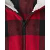 imageThe Childrens Place Baby and Kids Sibling Matching Christmas Pajama Sets FleeceRedBlack Check