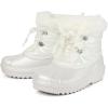 imageThe Childrens Place Girls Faux Fur Trim Winter Snow BootWhite Toggle