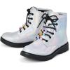 imageThe Childrens Place Girls Lace Up Combat BootMetallic Silver