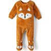 imageThe Childrens Place Baby Boys and Toddler Fleece ZipFront One Piece Footed PajamaMaple Fox