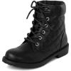 imageThe Childrens Place Girls Lace Up Combat BootBlack Quilted