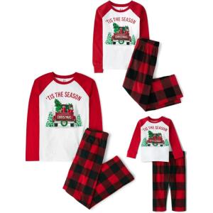 imageThe Childrens Place Baby Family Matching Holiday Pajama Sets FleeceRed Tis the Season