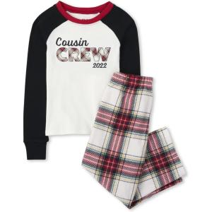 imageThe Childrens Place Baby and Kids Sibling Matching Christmas Pajama Sets FleeceCousin Crew 2022