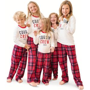 imageThe Childrens Place Baby and Kids Sibling Matching Christmas Pajama Sets FleeceCousin Crew 2023