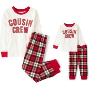 imageThe Childrens Place Baby and Kids Sibling Matching Christmas Pajama Sets FleeceCousin Crew 24