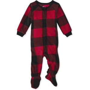 imageThe Childrens Place Baby and Kids Sibling Matching Christmas Pajama Sets FleeceRedBlack Check