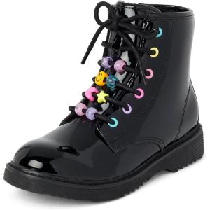 imageThe Childrens Place Girls Lace Up Combat BootBlack Beaded