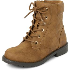 imageThe Childrens Place Girls Lace Up Combat BootTan Quilted