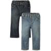 imageThe Childrens Place Baby Boys and Toddler Multipack Basic Bootcut JeansDry IndigoTide Pool 2 Pack