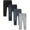 imageThe Childrens Place Baby Boys and Toddler Multipack Basic Stretch Skinny JeansStone WashTide PoolDove GreyBlack Wash 4pack