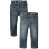 imageThe Childrens Place Baby Boys and Toddler Multipack Basic Stretch Straight Leg JeansAged Indigo WashMedium Stone Wash 2pack