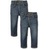 imageThe Childrens Place Baby Boys and Toddler Multipack Basic Stretch Straight Leg JeansMedium Stone Wash 2pack