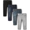 imageThe Childrens Place Baby and Toddler Boys Basic Skinny Jeans MultipackTide PoolBlackDp BlueDove Gray 4 Pack