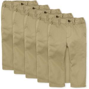 imageThe Childrens Place Baby Boys Uniform Skinny Chino PantsFlax 5pack
