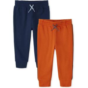 imageThe Childrens Place Baby Boys and Toddler Active Fleece Jogger Pants 2 PackSunstoneTidal 2pack