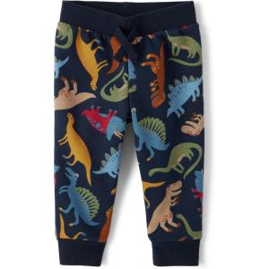 imageThe Childrens Place Baby Boys and Toddler Fleece Jogger Pants Blue Dino 3 Years