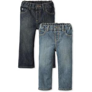 imageThe Childrens Place Baby Boys and Toddler Multipack Basic Bootcut JeansDry IndigoTide Pool 2 Pack