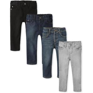 imageThe Childrens Place Baby Boys and Toddler Multipack Basic Stretch Skinny JeansStone WashTide PoolDove GreyBlack Wash 4pack