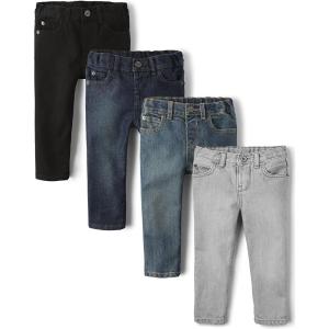 imageThe Childrens Place Baby and Toddler Boys Basic Skinny Jeans MultipackTide PoolBlackDp BlueDove Gray 4 Pack