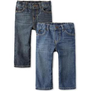 imageThe Childrens Place Baby and Toddler Boys Basic Straight Leg Jeans MultipackDark Jupiter WashCarbon Wash 2pack