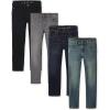 imageThe Childrens Place Boys Multipack Basic Stretch Straight Leg JeansAged IndigoBlack WashPotter WashWinston Wash 4pack